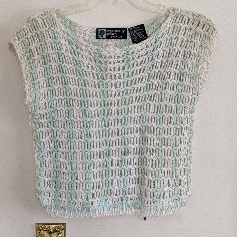 Vintage Open Knit Organically Grown Small Sweater
